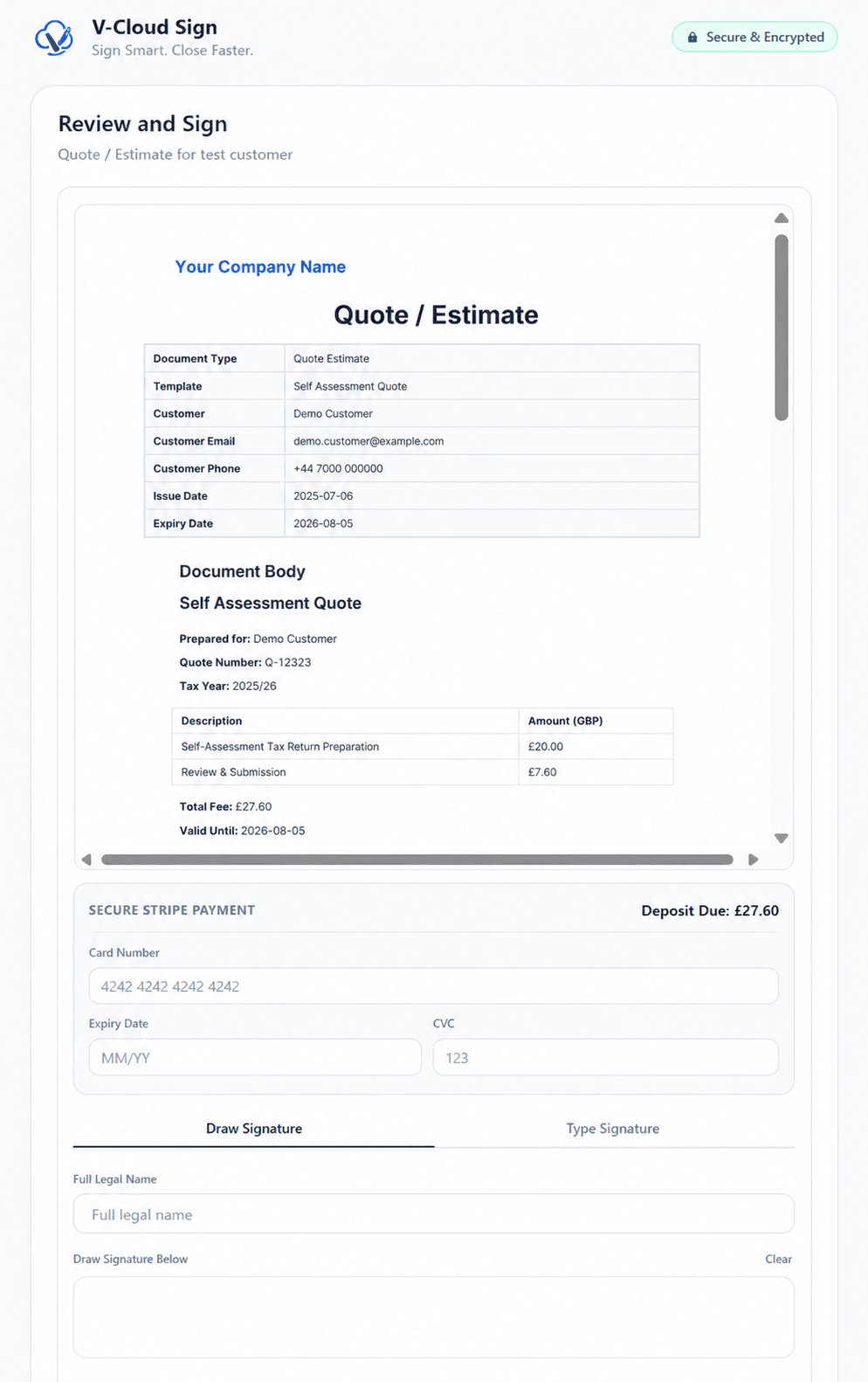 Stripe Payment integration workflow screen